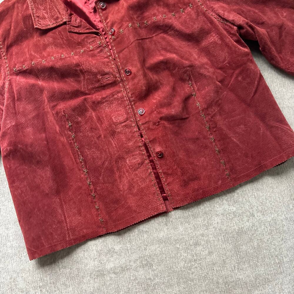 Red Suede Leather Jacket - Picture 3 of 6